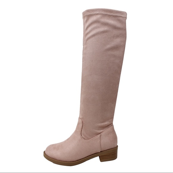 Girls Mauve Over the knee low heel boot - Picture 2 of 4